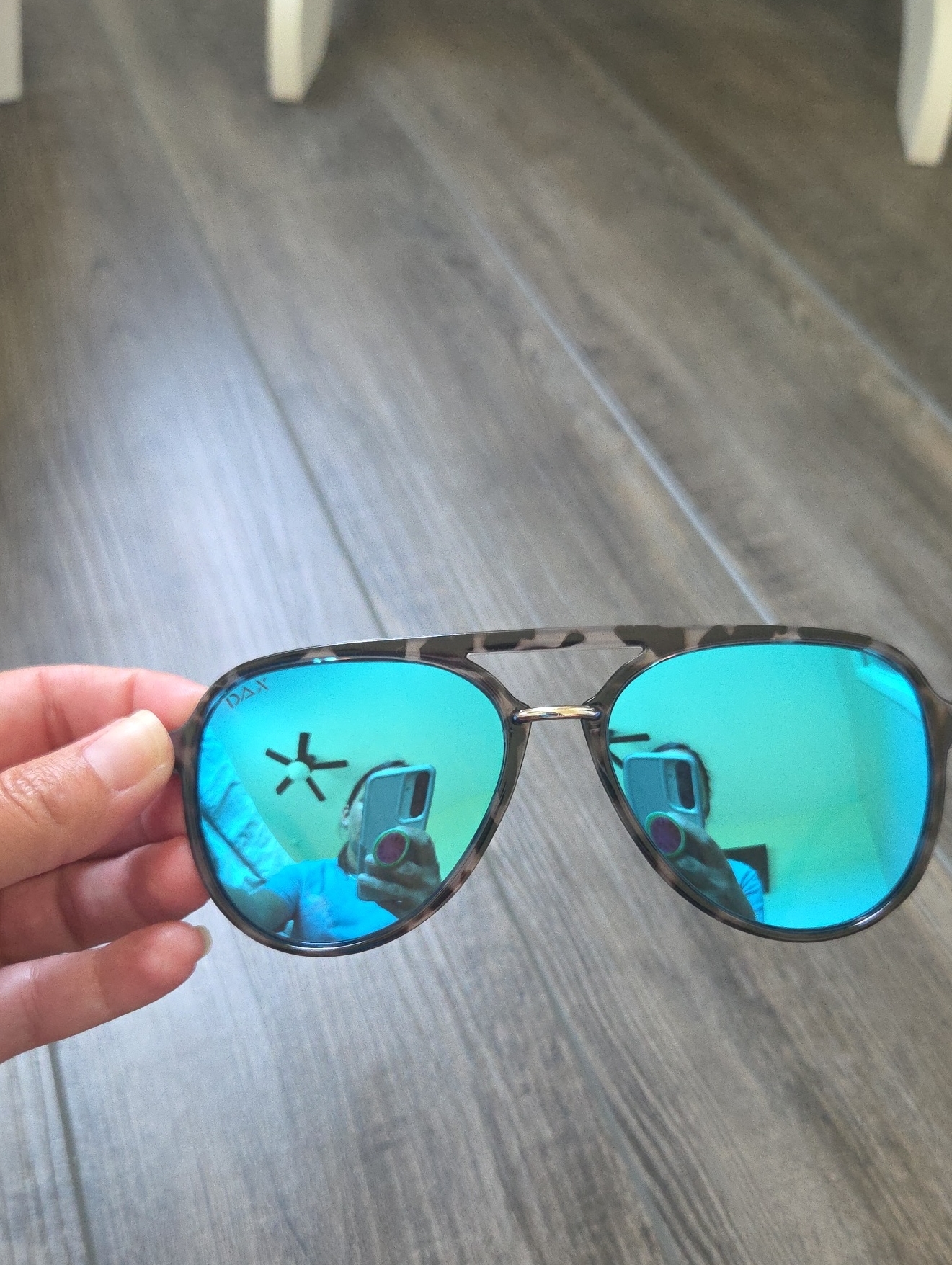 Blue Mirrored Aviator Sunglasses
